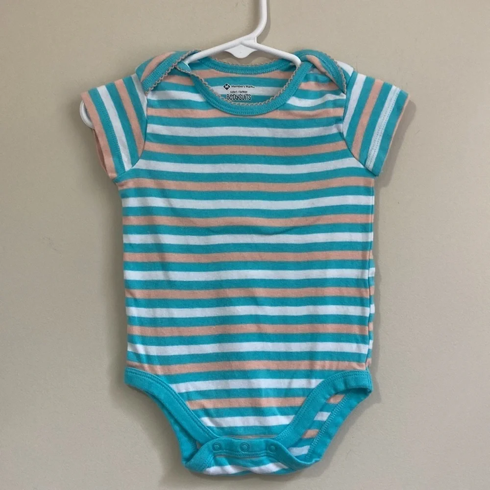 Members Mark Baby Girl Onesies Size 12 months